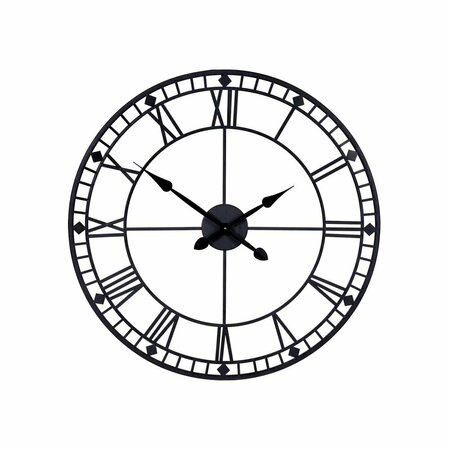 HOMEROOTS Black Metal Minimalist Wall Clock 396712